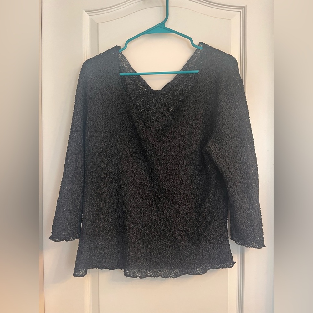 Jonden by Linda‎ Seal Vintage Lace Black Long sleeved to size L Goth Y2K
